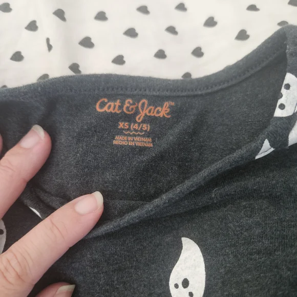 Cat & Jack Black Ghost Print Kids Dress - Picture 3 of 3